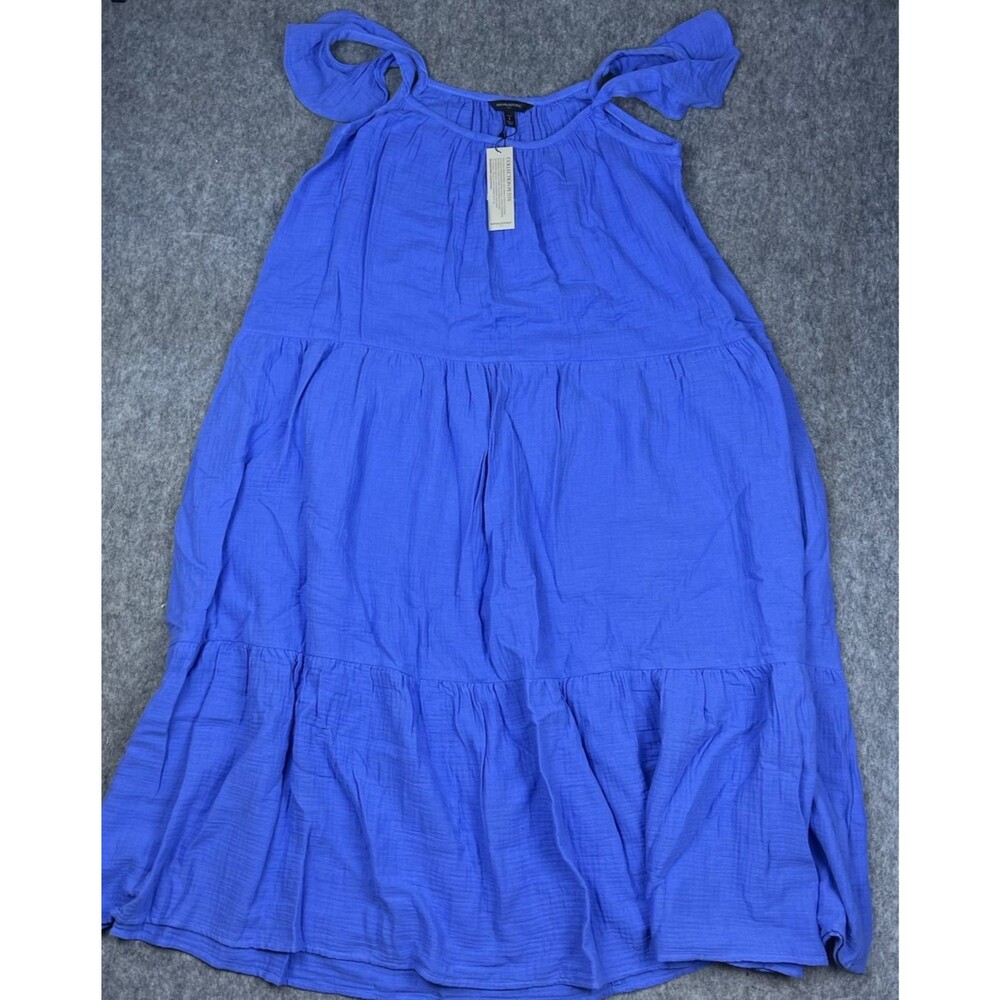 Banana Republic Women's Maxi Dress Sleeveless Blue 100% Gauze Cotton Size L